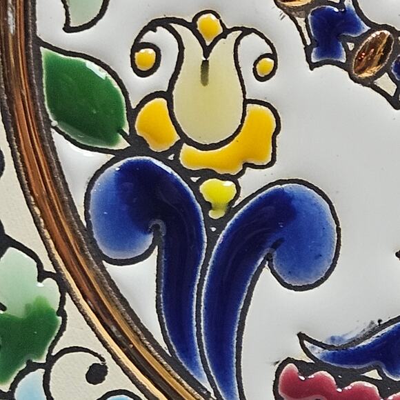 VTG Cearco Judaica Menorah Wall Plate 24K Gold Trim Spain Religious Jewish READ - Picture 4 of 8